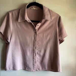 Women's Pink Button-Up Top